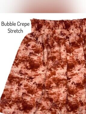 LuLaRoe Rust & Blush Tie-Dye Bubble Crepe Skirt